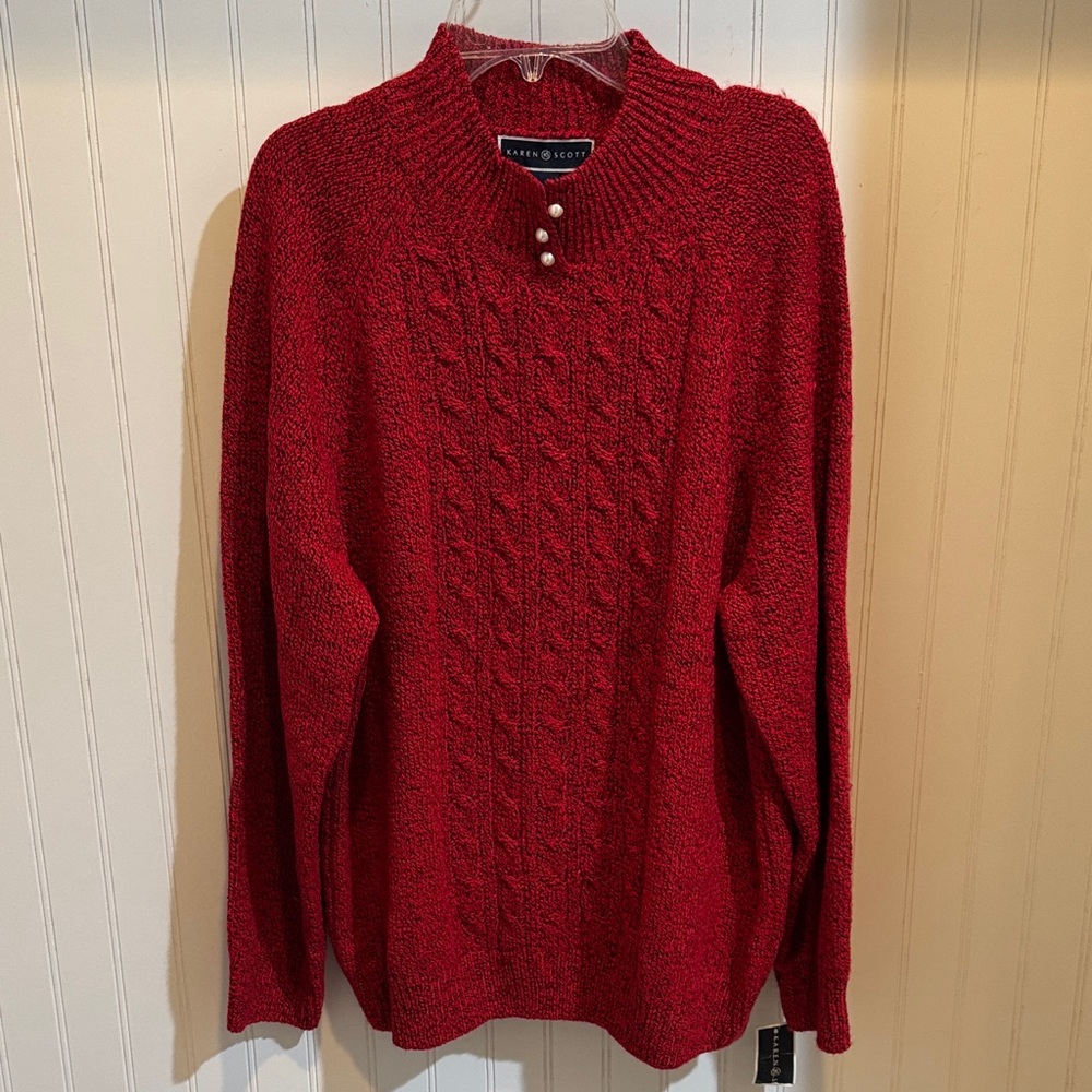 Karen Scott vintage Red Cable Knit Sweater
Great Christmas Sweater